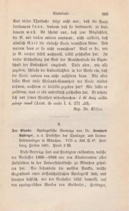693-694 [Rezension] Atzberger, Leonhard, Der Glaube