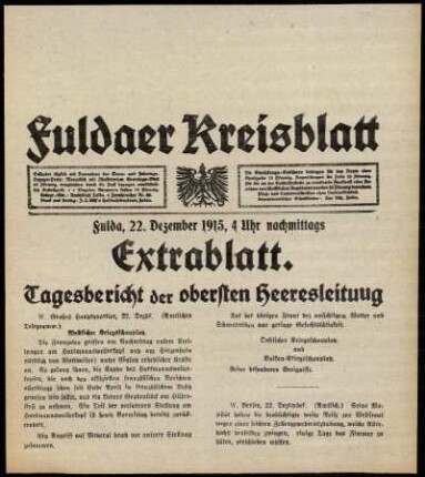 Ausgabe vom Mittwoch, den 22. Dezember 1915.