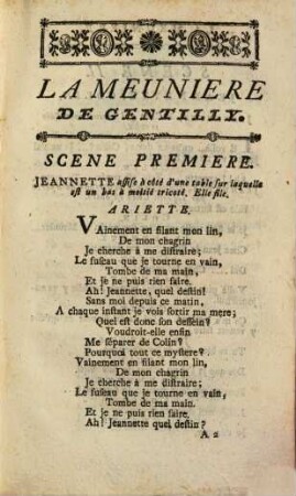 La Meuniere De Gentilly : Comedie En Un Acte, Meslée D'Ariettes