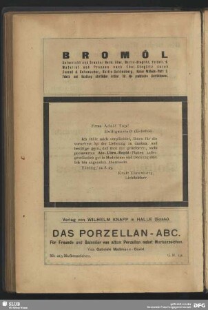 Bromöl & Das Porzellan-ABC