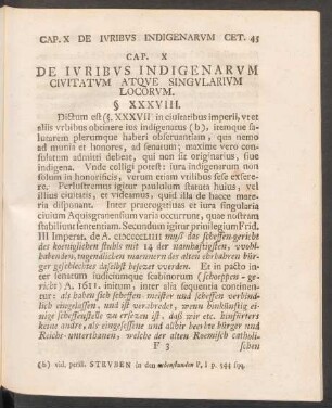 Cap. X De Iuribus Indigenarum Civitatum Atque Singularium Locorum.
