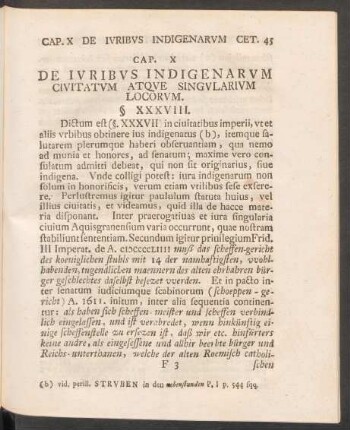 Cap. X De Iuribus Indigenarum Civitatum Atque Singularium Locorum.