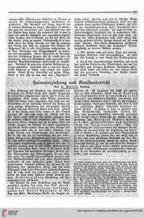 N.F. 4.1924 S.287-289: Heimaterziehung und Kunstunterricht