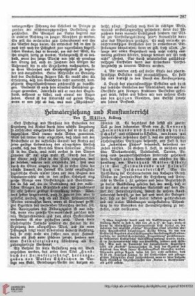 N.F. 4.1924 S.287-289: Heimaterziehung und Kunstunterricht