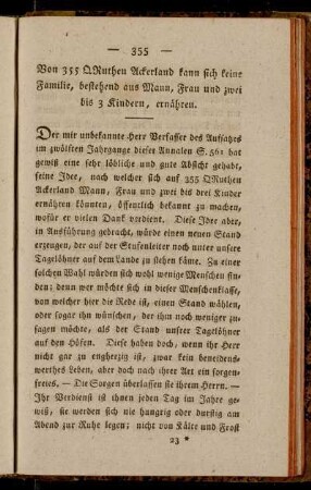 Von 355 QRuthen kann sich keine Familie, bestehend aus Mann, Frau und zwei bis 3 Kindern, ernähren
