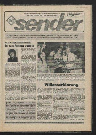 Betriebszeitung 'WF-Sender', Nr.35/1983 (2. Septemberausgabe 1983)