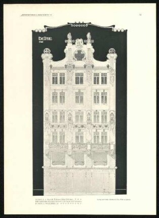 Tafel 54: Wettbewerb um ein Wohn- und Geschäftshaus in Wien, I. Wollzeile 28