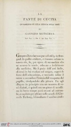 XVIII. La fante di cucina. Quadro in tela tirata sull'asse di Gaspero Netscher