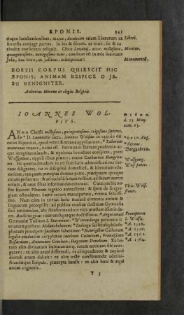 Ioannes Wolfius.