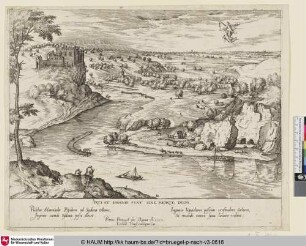 Arti et ingenio stat sine morte decus [Flusslandschaft mit Merkur und Psyche; Riverlandscape with the rape of Psyche by Mercury]