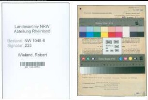 Entnazifizierung Robert Wieland , geb. 03.10.1913 (Schlosser)