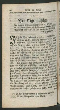 IX. Der Eigennützige