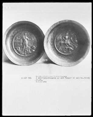 Aderlassschüssel mit Venus, Aderlaßschüssel mit hl. Georg