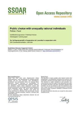 Public choice with unequally rational individuals