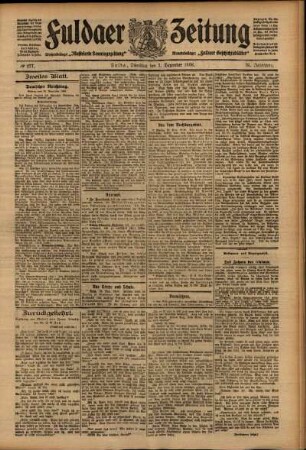 Zweite Ausgabe vom Dienstag, den 01. Dezember 1908.