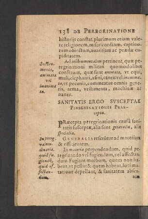 Sanitatis Ergo Susceptae Peregrinationis Praecepta.