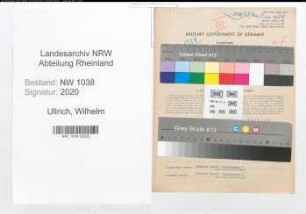 Entnazifizierung Wilhelm Ullrich , geb. 26.12.1886 (Tischler)