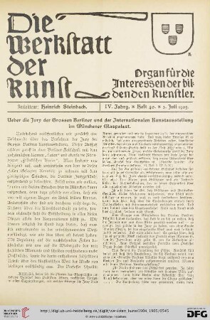 4: Ueber die Jury der Grossen Berliner und der Internationalen Kunstausstellung im Münchner Glaspalast