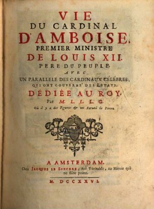 Vie du Cardinal d'Amboise