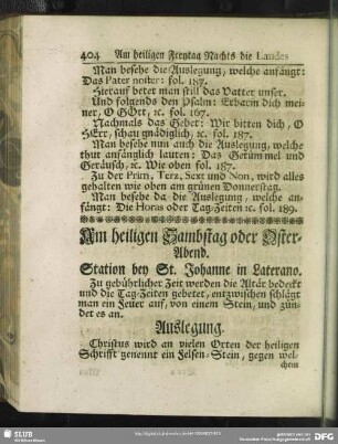 Am heiligen Sambstag oder Oster-Abend