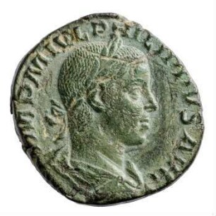 Münze, Sesterz, 248 n. Chr.
