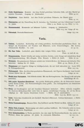 Varia (Nr. 596-610)