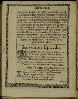 Sequuntur Epicedia.