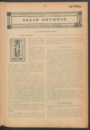 Julio Antonio : Los tres silencios