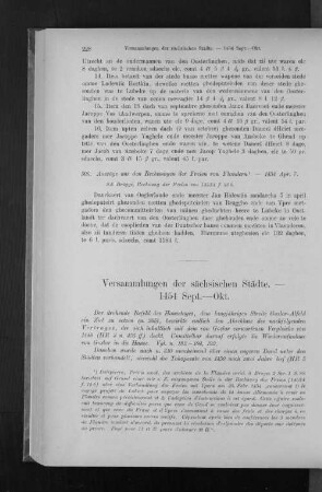 Versammlungen der sächsischen Städte. - 1454 Sept. - Okt.