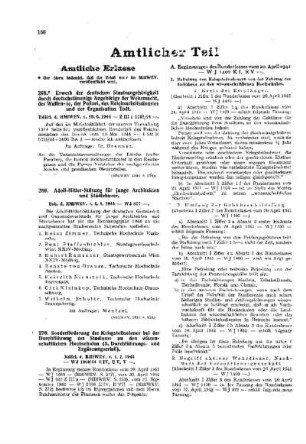 Adolf-Hitler-Stiftung für junge Architekten und Städtebauer : [Amtliche Erlasse] ; [Amtlicher Teil]