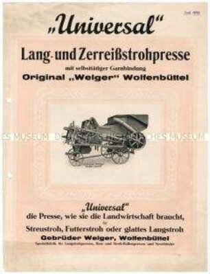 Lang- und Zerreißstrohpresse der Firma Welger
