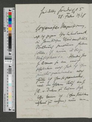 Brief an Werner von Melle