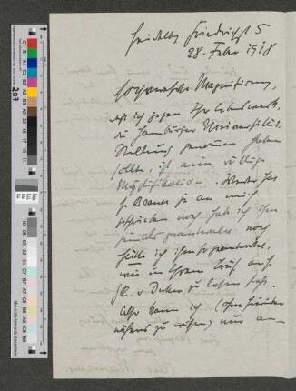 Brief an Werner von Melle