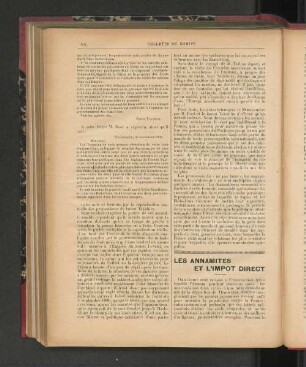 Les Annamites Et L'Impot Direct.