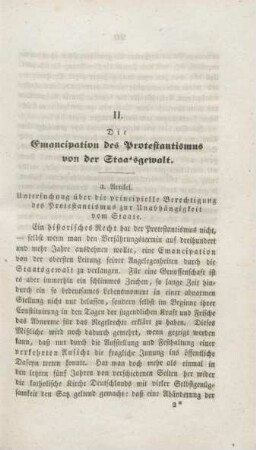 19-33 Die Emancipation des Protestantismus von der Staatsgewalt : dritter Artikel