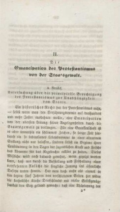 19-33 Die Emancipation des Protestantismus von der Staatsgewalt : dritter Artikel