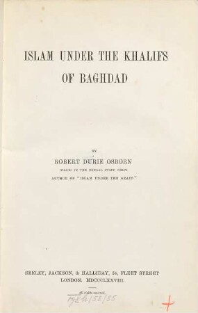 Islam under the Khalifs of Baghdad