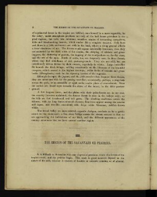III. The Region of Savannahs or Prairies.