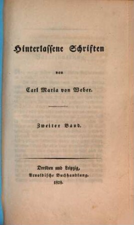 Hinterlassene Schriften, 2