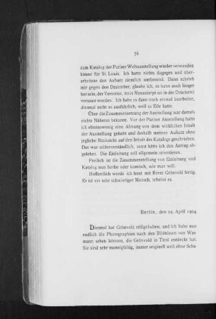 Berlin, den 29. April 1904