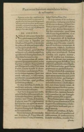 Paucorum locorum emendatior lectio, & restitutio.