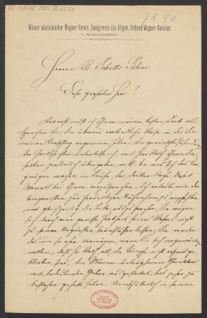 Brief an B. Schott's Söhne : 07.09.1890
