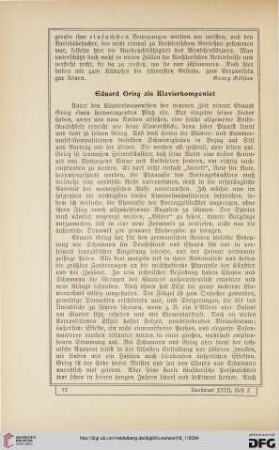 Eduard Grieg als Klavierkomponist
