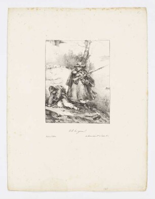 Kämpfende Marketenderin, aus: "Lithographische Skizzen"