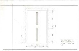 Schneider - Esleben, Paul; Düsseldorf, ARAG - Platz 1 (ehem. Brehmstr. 110); ARAG - Stufenhochhaus, Allgemeine Versicherungs-AG, Hauptverwaltung - Flachbau: Aufzugstür (Ansicht)