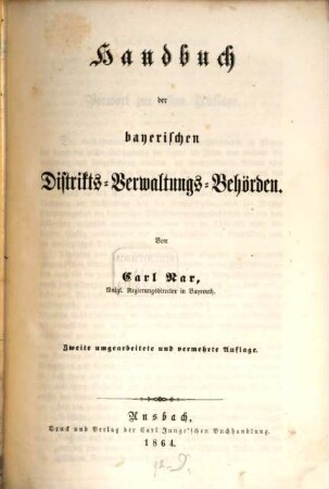 Handbuch der bayerischen Distrikts-Verwaltungs-Behörden