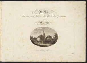 Ansicht vom Schloss Machern, Radierung, 1799 : Ansichten der vorzüglichsten Parthien des Gartens zu Machern. - 1799. - 1 Kunstbl. : Radierung. ; 19 x 14 cm