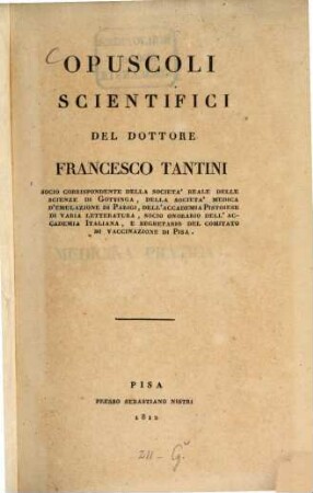 Opuscoli scientifici, 1