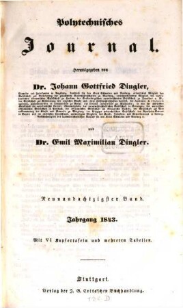 Polytechnisches Journal. 89. 1843