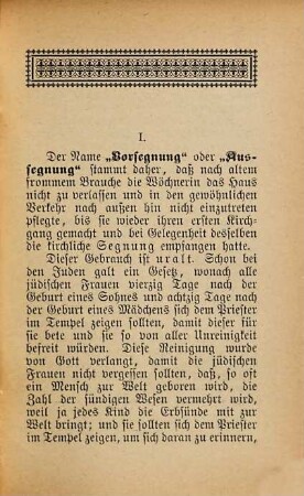 Unterricht über die Vorsegnung der christlichen Mutter und Erklärung des betr. kirchlichen Ritus. von K. L.